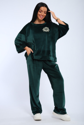 Женский костюм с брюками и кофтой 320 зеленый
